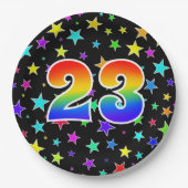 23イベントはっきりした:,おもしろい, カラフル Rainbow 23 ペーパープレート (正面)
