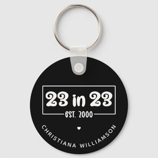 23カスタム番目の誕生日ギフト23 in 23 Est 2000 キーホルダー (正面)