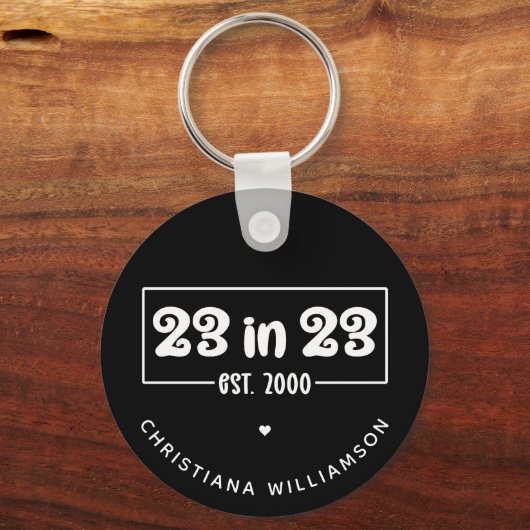 23カスタム番目の誕生日ギフト23 in 23 Est 2000 キーホルダー (裏面)
