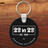23カスタム番目の誕生日ギフト23 in 23 Est 2000 キーホルダー (正面)