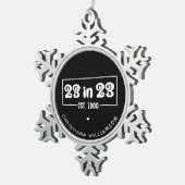 23カスタム番目の誕生日ギフト23 in 23 Est 2000 スノーフレークピューターオーナメント (右)