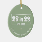 23カスタム番目の誕生日ギフト23 in 23 Est 2000 セラミックオーナメント (右)