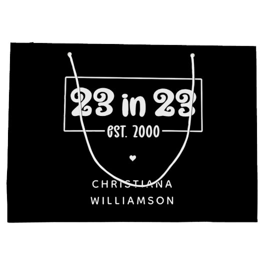 23カスタム番目の誕生日ギフト23 in 23 Est 2000 ラージペーパーバッグ (裏面)