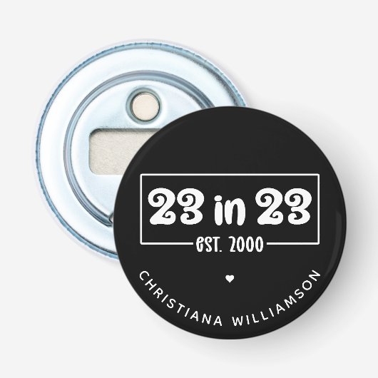 23カスタム番目の誕生日ギフト23 in 23 Est 2000 栓抜き (正面)