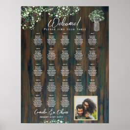 23テーブル素朴ウッドジプソフィラ写真シーティングフォーム ポスター