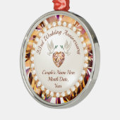 23パーソナライズされた年結婚記念現在 メタルオーナメント (左)