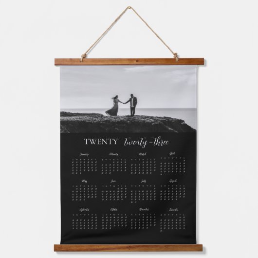 23モダンのスクリプトの写真カレンダー 吊り下げ型タペストリー (正面)