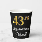 23台目の誕生日 – 高エレガント級なフェイク金ゴールドルック# 紙コップ (裏面)