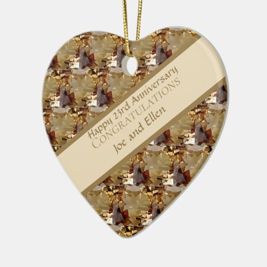 23周年結婚トパーズ記念 セラミックオーナメント (左)