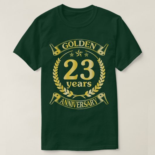 23周年結婚記念日 ゴールド 結婚式 ハウ Tシャツ (デザイン正面)