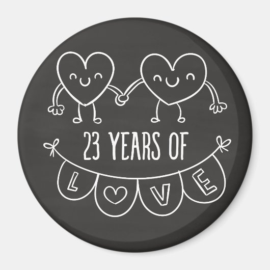 23周年記念ギフトチョークハート マグネット (正面)