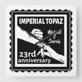 23周年記念結婚インペリアルトパーズ スクエア壁時計