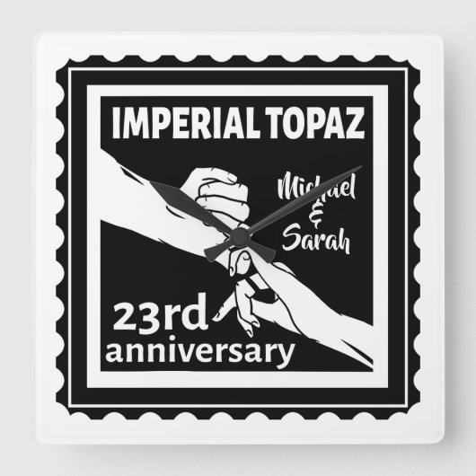 23周年記念結婚インペリアルトパーズ スクエア壁時計 (正面)