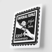 23周年記念結婚インペリアルトパーズ スクエア壁時計 (傾斜)