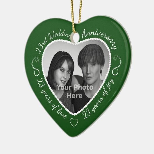 23周年記念結婚写真 セラミックオーナメント (左)