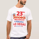 23回目の結婚記念日にぴったりな華やかなラスベガス・カップル Tシャツ (正面)