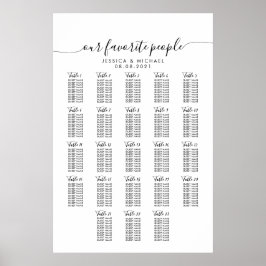 23大テーブル結婚のゲスト座席表 ポスター