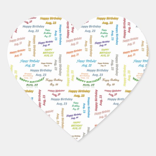 23威厳がある誕生日シール ハートシール (正面)