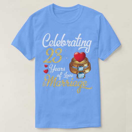 23年間の愛を祝う夫婦 Tシャツ (デザイン正面)