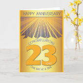 23年間の断酒記念日 | ゴールデンレイ12ステップ カード (黄色い花)