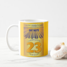 23年間の断酒記念 | ゴールデンレイ12ステップ コーヒーマグカップ