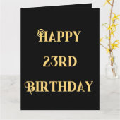 23歳お誕生日おめでとう ゴールド イエロー 23歳 誕生日 カード (黄色い花)