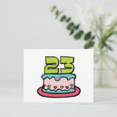 23歳お誕生日ケーキ ポストカード (スタンド正面)