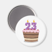 23歳のお誕生日ケーキ マグネット (正面/裏面)