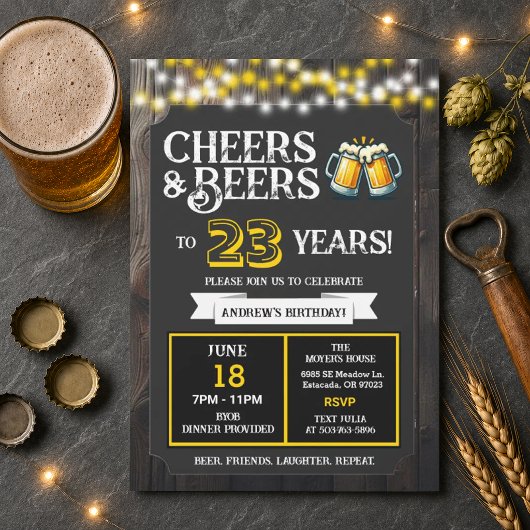 23歳の誕生日おめでとう バーベキューとビールで乾杯 招待状