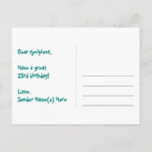 23歳の誕生日おめでとう!楽しいスター柄、虹23、名前入り ポストカード (裏面)