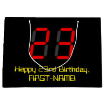 23歳の誕生日おめでとう：赤い電卓風デザインの"23" + 名前