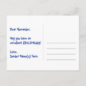 23歳の誕生日 – 楽しい花火模様 + レインボー23 ポストカード (裏面)