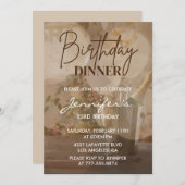 23歳エレガントの誕生日招待状シャンパンシック 招待状 (正面/裏面)