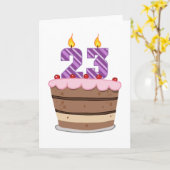 23歳オンお誕生日ケーキ カード (黄色い花)