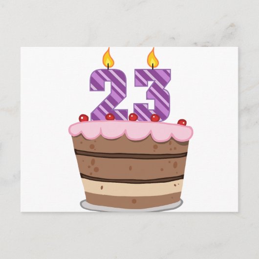 23歳オンお誕生日ケーキ ポストカード (正面)