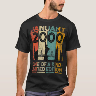 23歳ヴィンテージ2000年1月誕生日メンズウォム Tシャツ