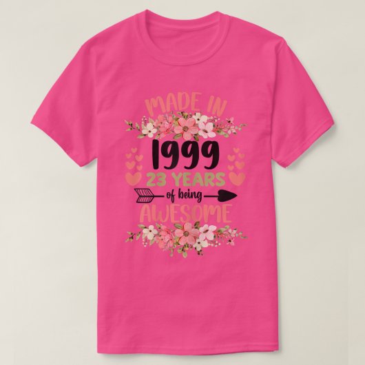 23歳23誕生日199生まれ年女子ガール Tシャツ (デザイン正面)