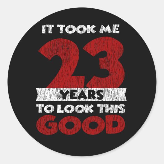 23歳Bday良い23誕生日見た ラウンドシール (正面)