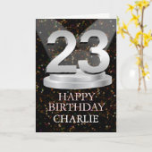 23番目の誕生日スポットライト名刺追加 カード (黄色い花)