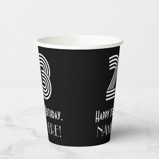 23番目の誕生日:インスパイアアールデコの外観「23」 +名前 紙コップ (左)