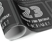 23番目の誕生日:インスパイアアールデコの検索「23」、名前あり ラッピングペーパー (ロールコーナー)