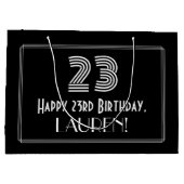 23番目の誕生日:インスパイアアールデコの「23」の外観と名前 ラージペーパーバッグ (裏面)