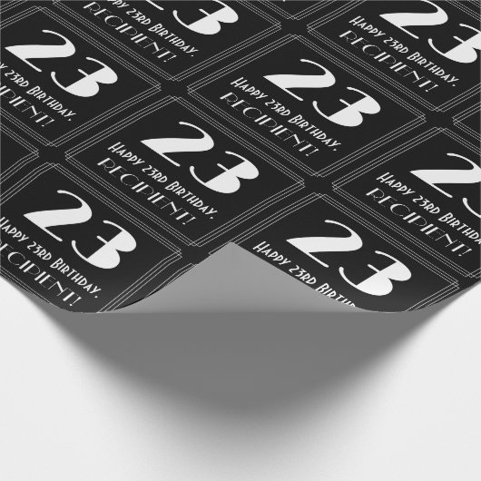 23番目の誕生日-インスパイアアールデコルック"23",名前 ラッピングペーパー (角)