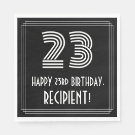 23番目の誕生日:インスパイアアールデコ検索"23" +名前 スタンダードランチョンナプキン