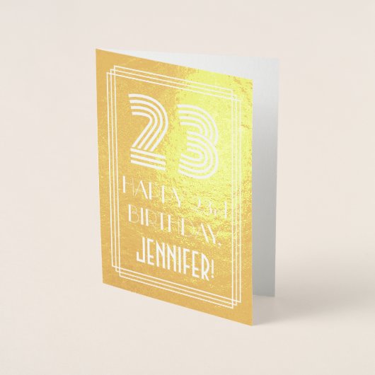 23番目の誕生日-インスパイアアールデコ検索"23" +名前 箔カード (正面)