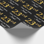 23番目の誕生日:エレガント豪華なフェイク金ゴールドルック# ラッピングペーパー (角)