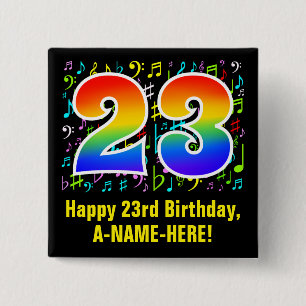 23番目の誕生日:ミュージカラフルックシンボル,レインボー23 缶バッジ