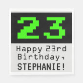 23番目の誕生日- Nerdy / オタク系のスタイル「23」と名前 スタンダードランチョンナプキン (正面)