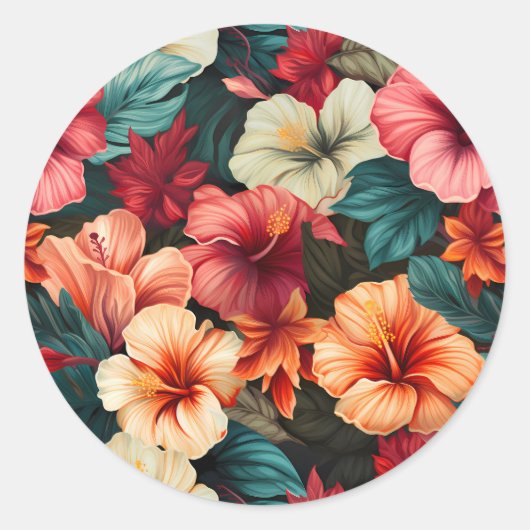 #23花柄 ラウンドシール (正面)