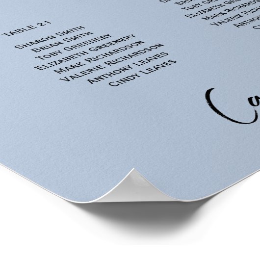 23表ほこりっぽい青い写真の座席表 ポスター (角)